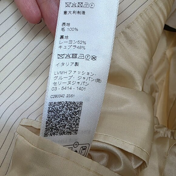 Celine Jude Blazer in Lightweight Striped Wool Ivoire/Noir Size 34 - Picture 6 of 13